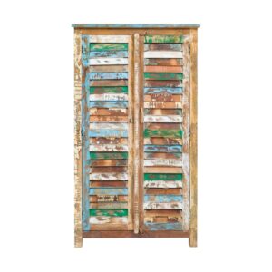 Armoire à lattes en bois coloré Ethnik - MADE IN MEUBLES